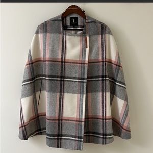 Ted baker plaid cape coat